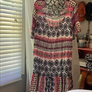 Bright pattern summertime shift dress